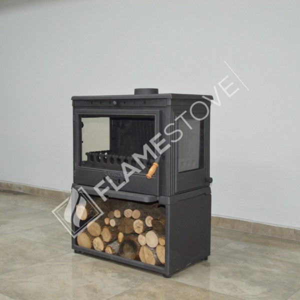 Retro Lux 3 Camlı Döküm Soba, Yüksek Verimli Odun & Kömür Sobası