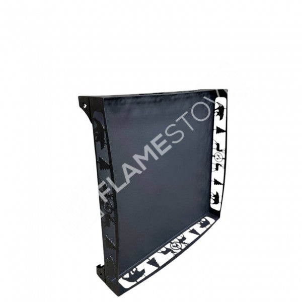 Lazer Kesim Orman Desenli 50x50 cm Çelik Soba Altlığı, Dayanıklı Zemin Koruyucu