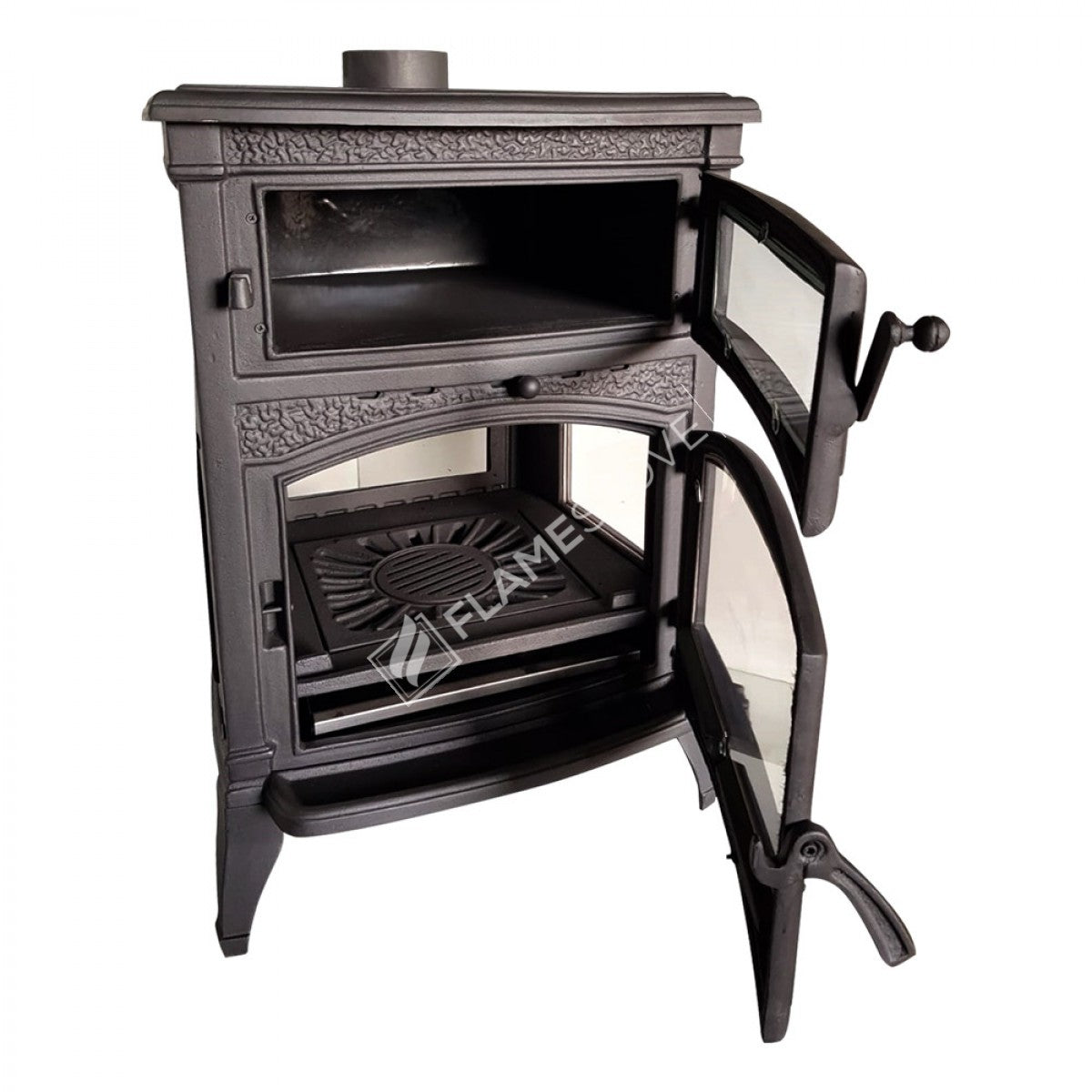 Sirius Maxi 4 Fırınlı Döküm Soba: Yüksek Verimli Odun Kömür Isıtıcı 15 kW