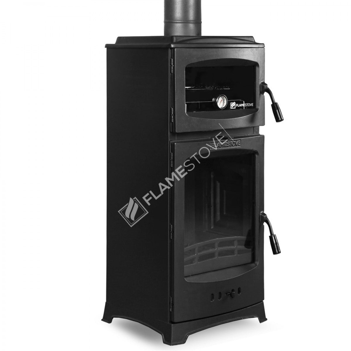 Flame Stove Lodi Gurme Fırınlı Şömine Soba, Çift Yanmalı, A Sınıfı, Schott Robax Camlı