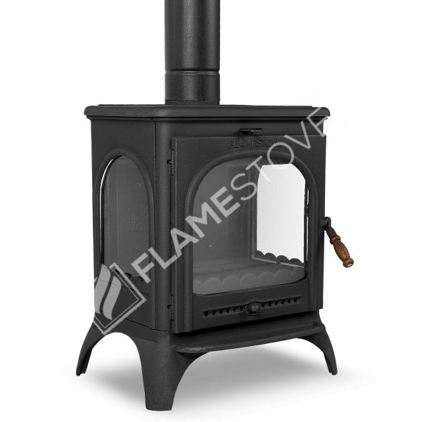 Modena Lux 3 Camlı Döküm Soba: Yüksek Verimli, Kül Boşaltmalı, 8 kW