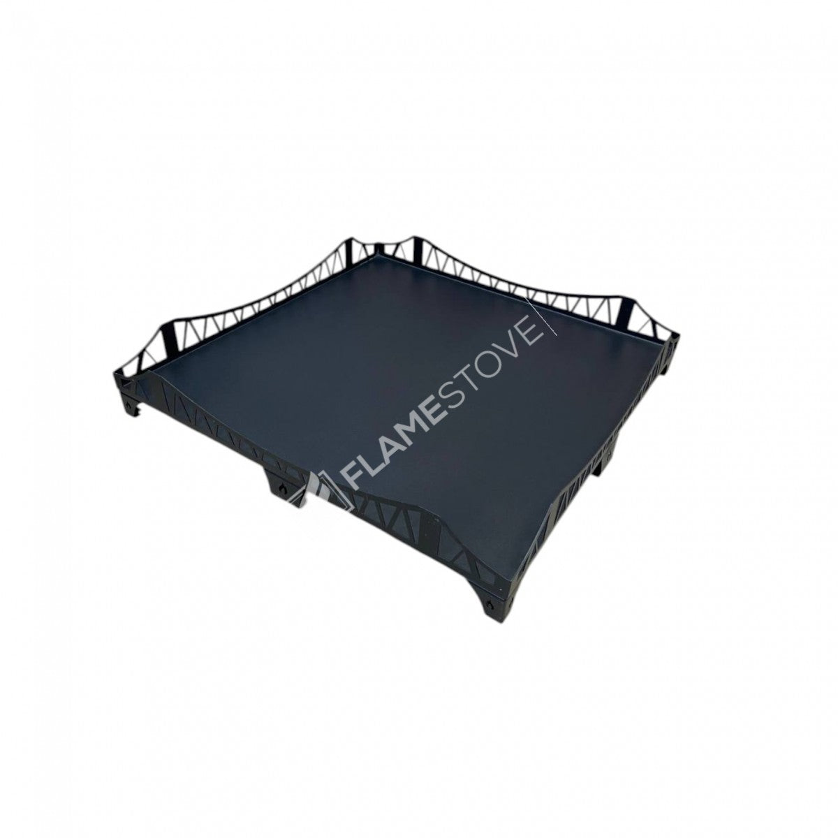 75x75 cm Lazer Kesim Köprü Desenli Soba Altlığı: Çelik Zemin Koruma ve Estetik