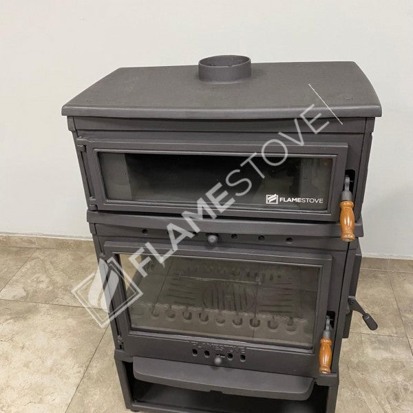 Retro Lux Yüksek Verimli Döküm Soba: Yan Kapaklı, Fırınlı, Odun-Kömür Uyumlu
