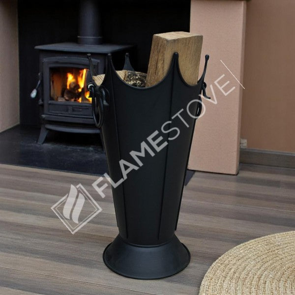 Mat Siyah Dayanıklı Metal Odunluk, Şık Şömine ve Soba Odun Depolama Aksesuarı