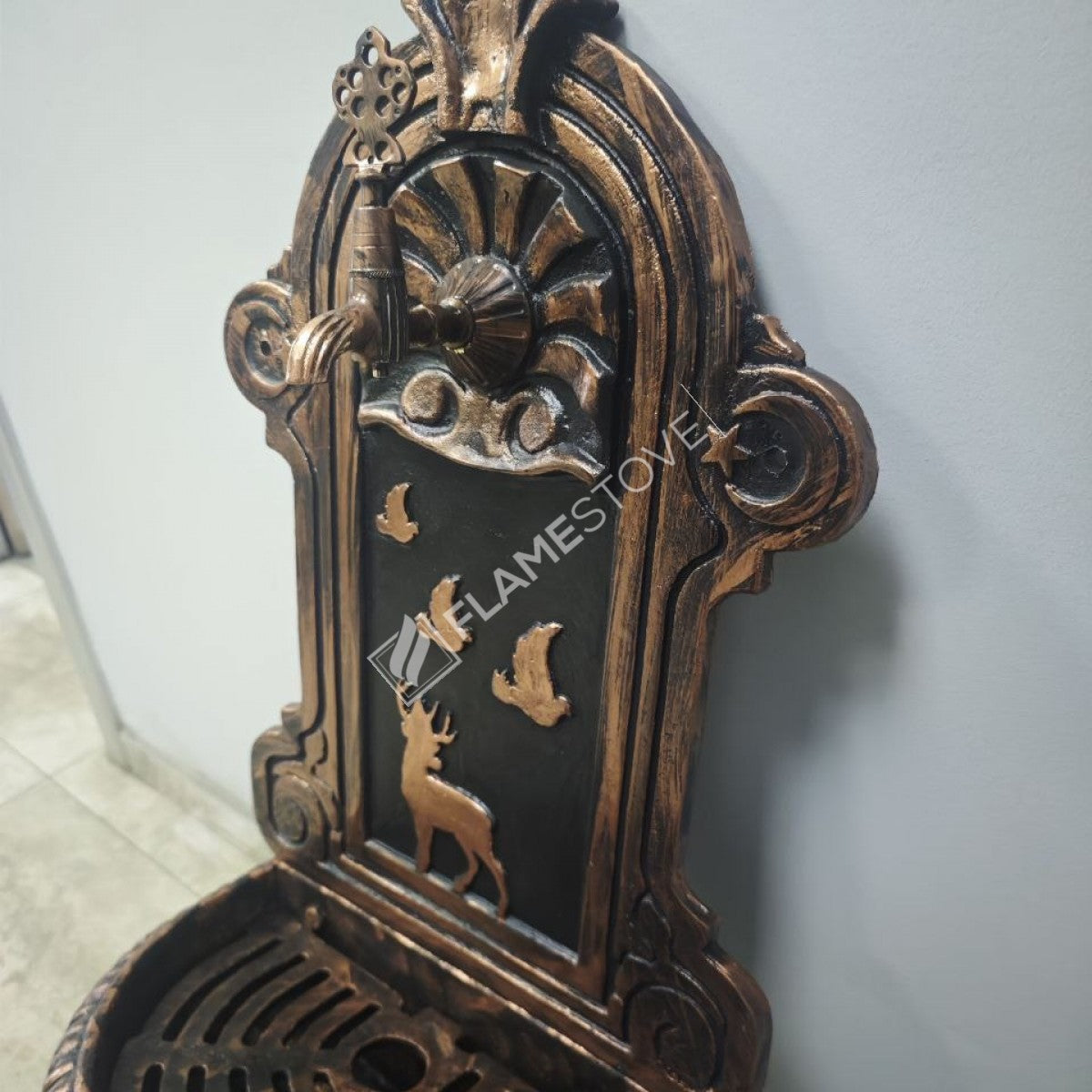 Flame Stove FS-902 Bakır Desenli Alüminyum Bahçe Çeşmesi Dış Mekan Su Kaynağı