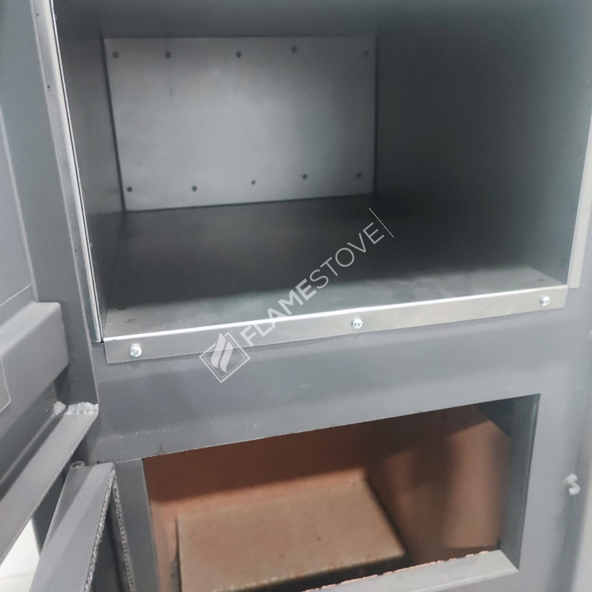 Flame Stove S3 Çelik Fırınlı Soba: Ateş Tuğlalı, Maşa, Odunluk Seti