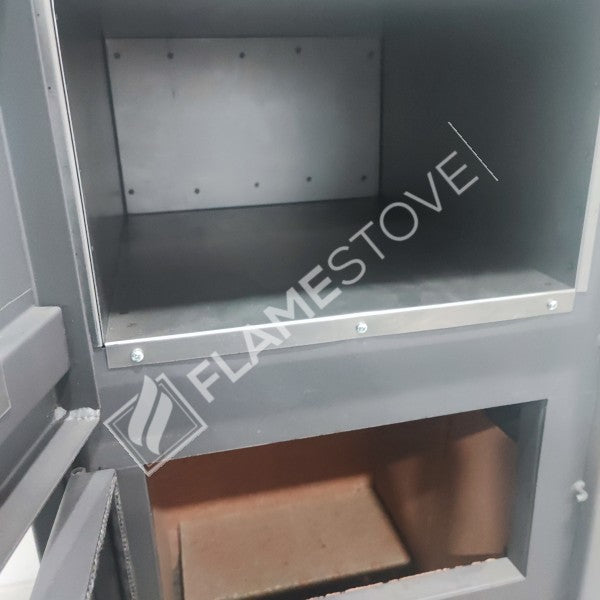 Flame Stove S3 Çelik Dış Yüzey Ateş Tuğlalı Fırınlı Soba, Maşa ve Odunluk
