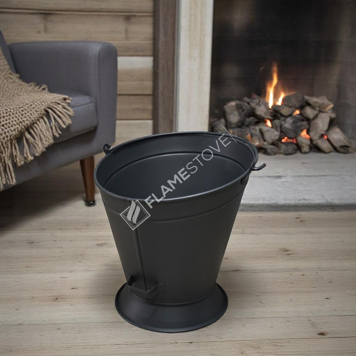 Flame Stove Mat Siyah Taşınabilir Şömine Odunluk Kömürlük Kovası Ev Aksesuarı