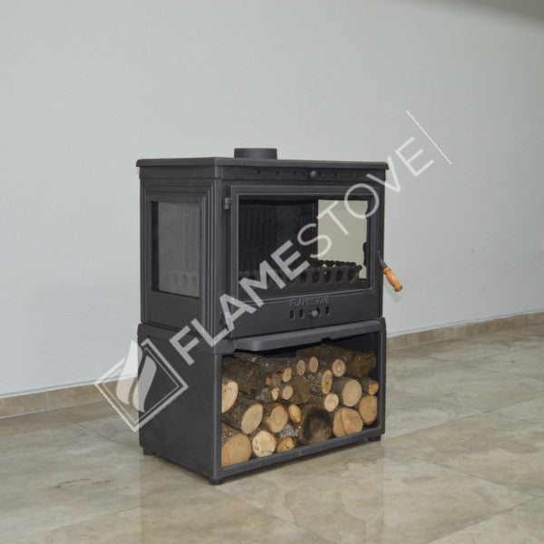 Retro Lux 3 Camlı Döküm Soba, Yüksek Verimli Odun & Kömür Sobası