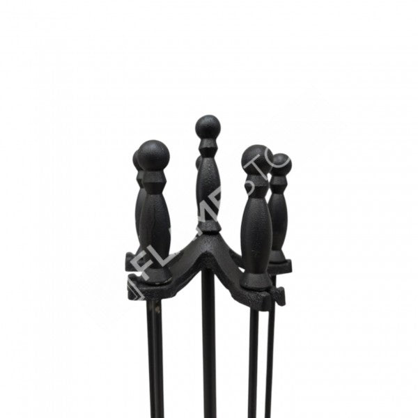 Flame Stove 4'lü Pik Döküm Alüminyum Soba Şömine Maşa Takımı 800° Isıya Dayanıklı