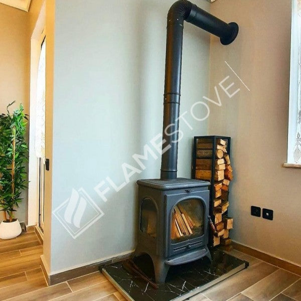 Modena Lux 3 Camlı Döküm Soba: Yüksek Verimli, Kül Boşaltmalı, 8 kW