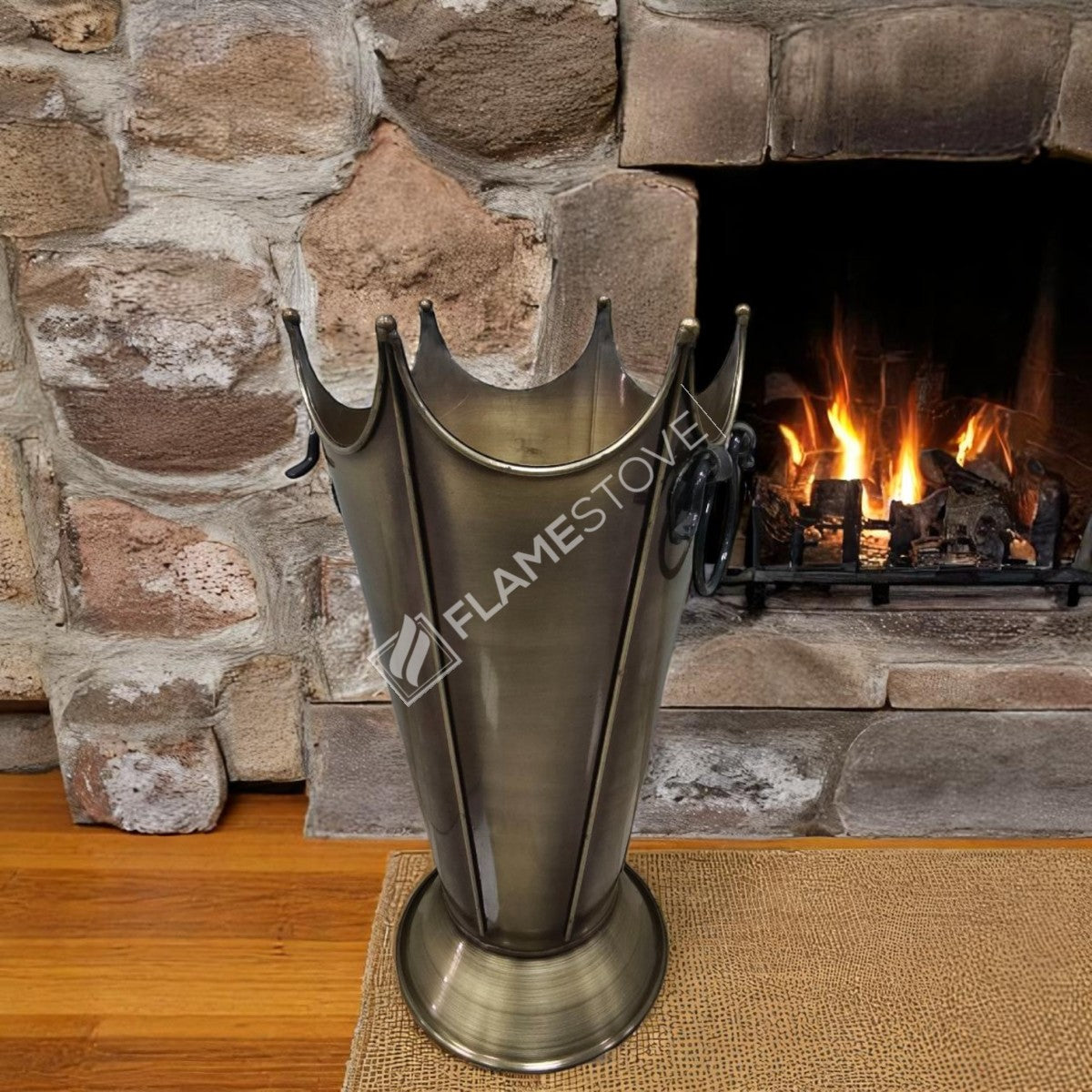 Lüks Gold Odunluk: İç/Dış Mekan, Yüksek Kaliteli Döküm Şömine Odun Kovası