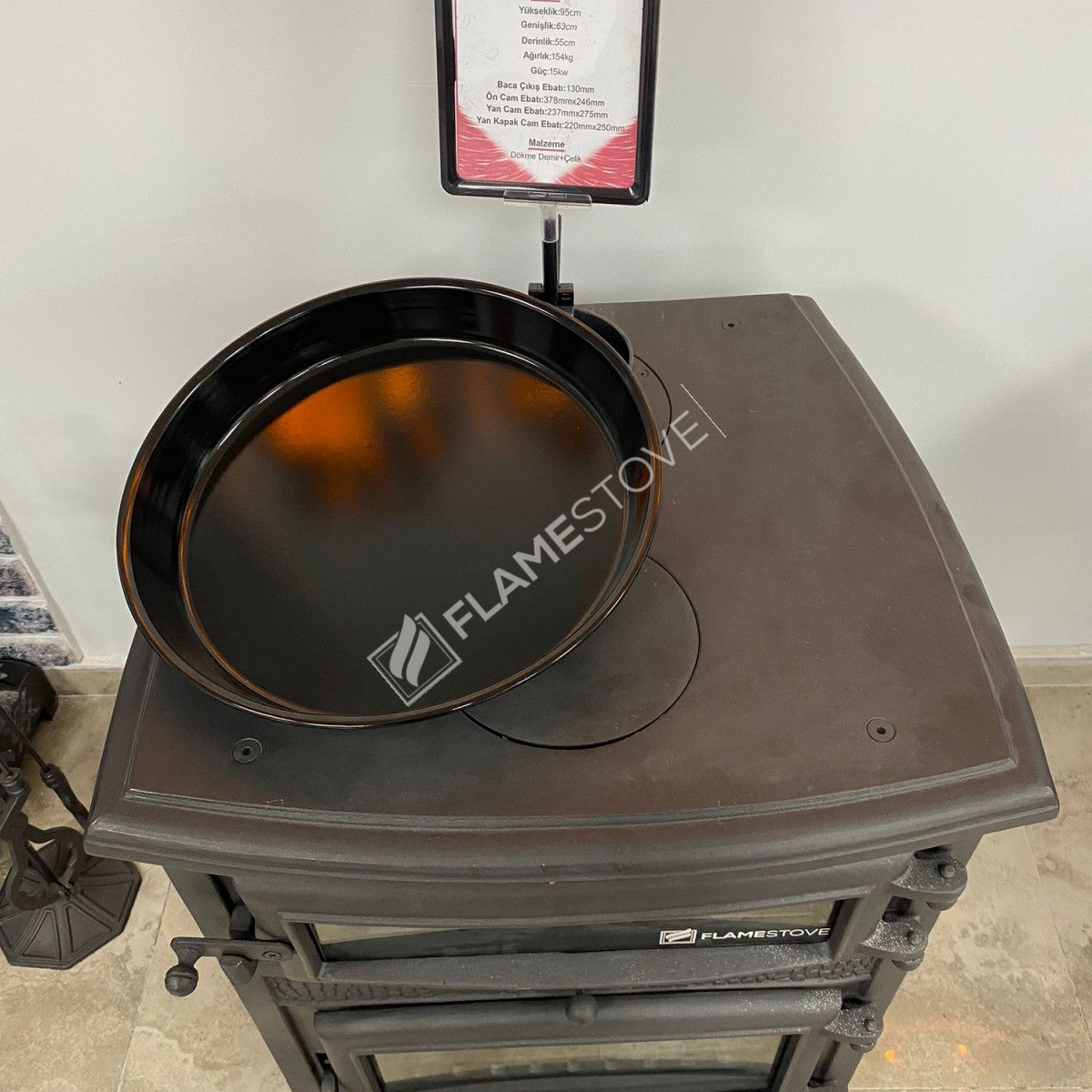 Flame Stove Sirius Maxi Fırınlı Döküm Odun Kömür Sobası Yüksek Verimli