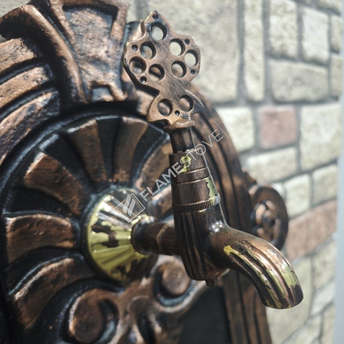 Flame Stove FS-901 Bakır Döküm Alüminyum Bahçe Çeşmesi, Dış Mekan Dayanıklı Su Musluğu