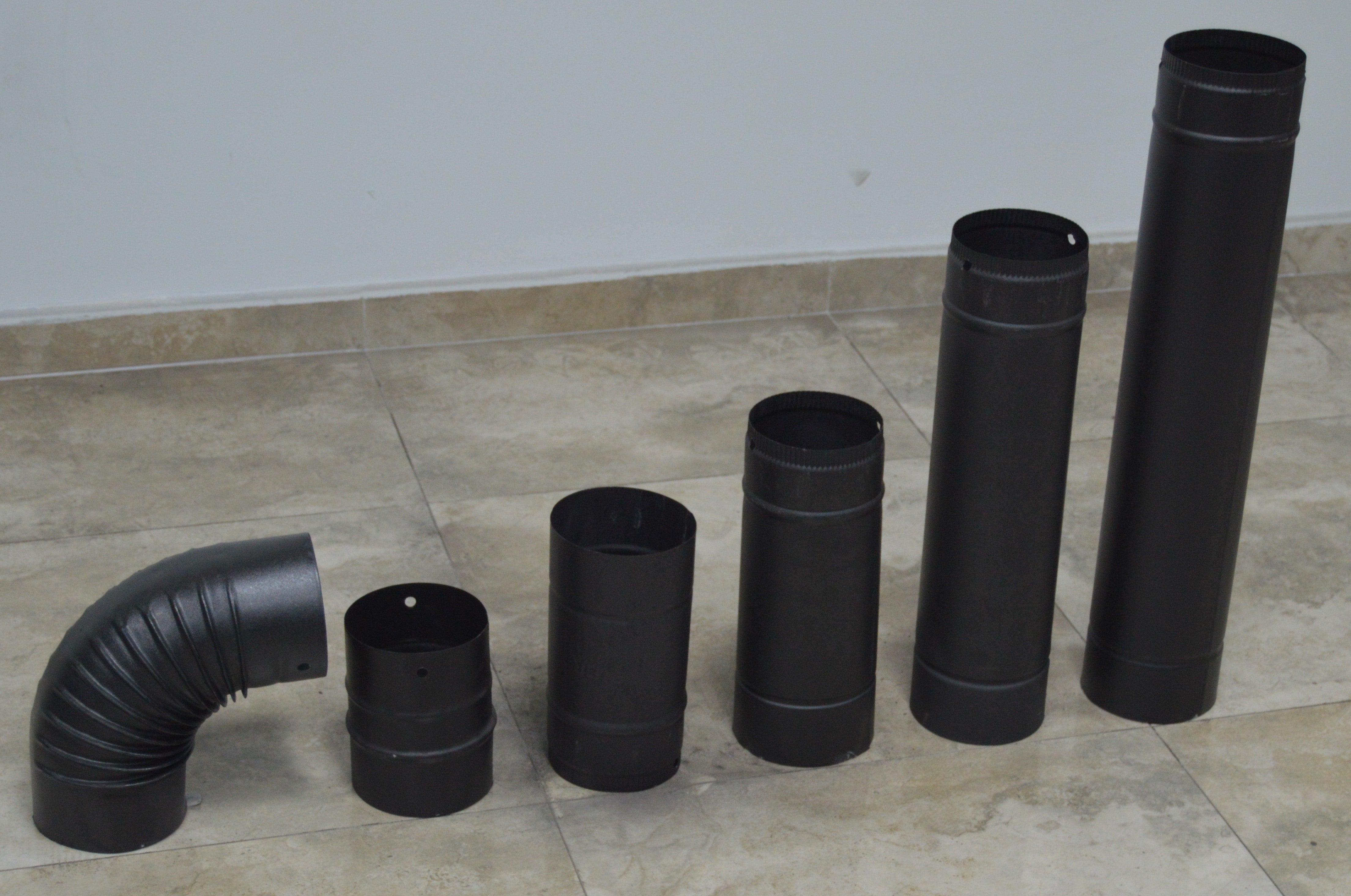 FS-150 150mm Çap Soba Borusu Seti | Antrasit | 6 Parça Boru Seti