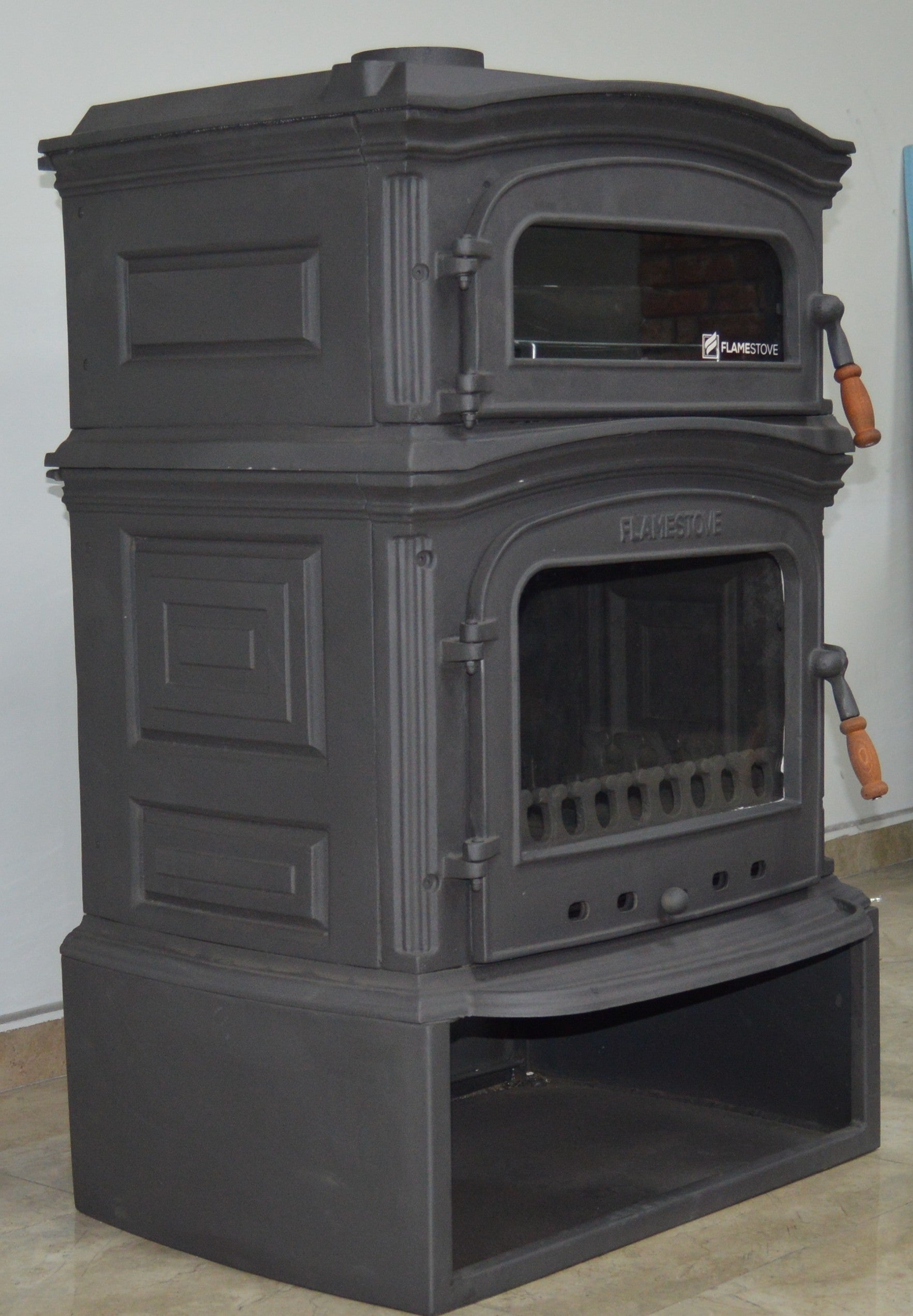 FS-033YKST Flame Stove Altara Premium YK Döküm Soba: Çift Yanmalı, Fırınlı, Odunluklu