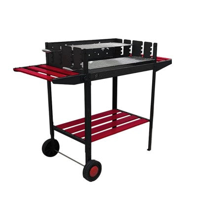 Flame Stove FS-504 Yeşil Lüks Tekerlekli Emaye Barbekü Mangal, Ayarlanabilir Izgara