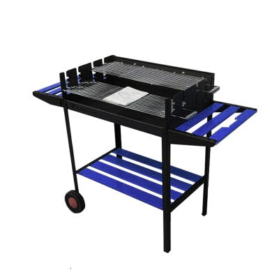 Flame Stove FS-504 Yeşil Lüks Tekerlekli Emaye Barbekü Mangal, Ayarlanabilir Izgara