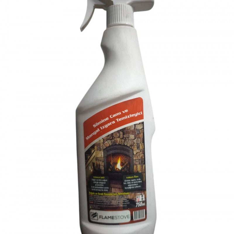 Güçlü Şömine Soba Cam Temizleyici Sprey 750 ml Hızlı Etkili Kurum Kiri Çözücü