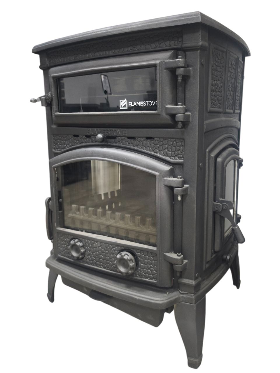 Flame Stove FS-11YK-AK – Sirius Maxi Yan Kapaklı Fırınlı Döküm Soba
