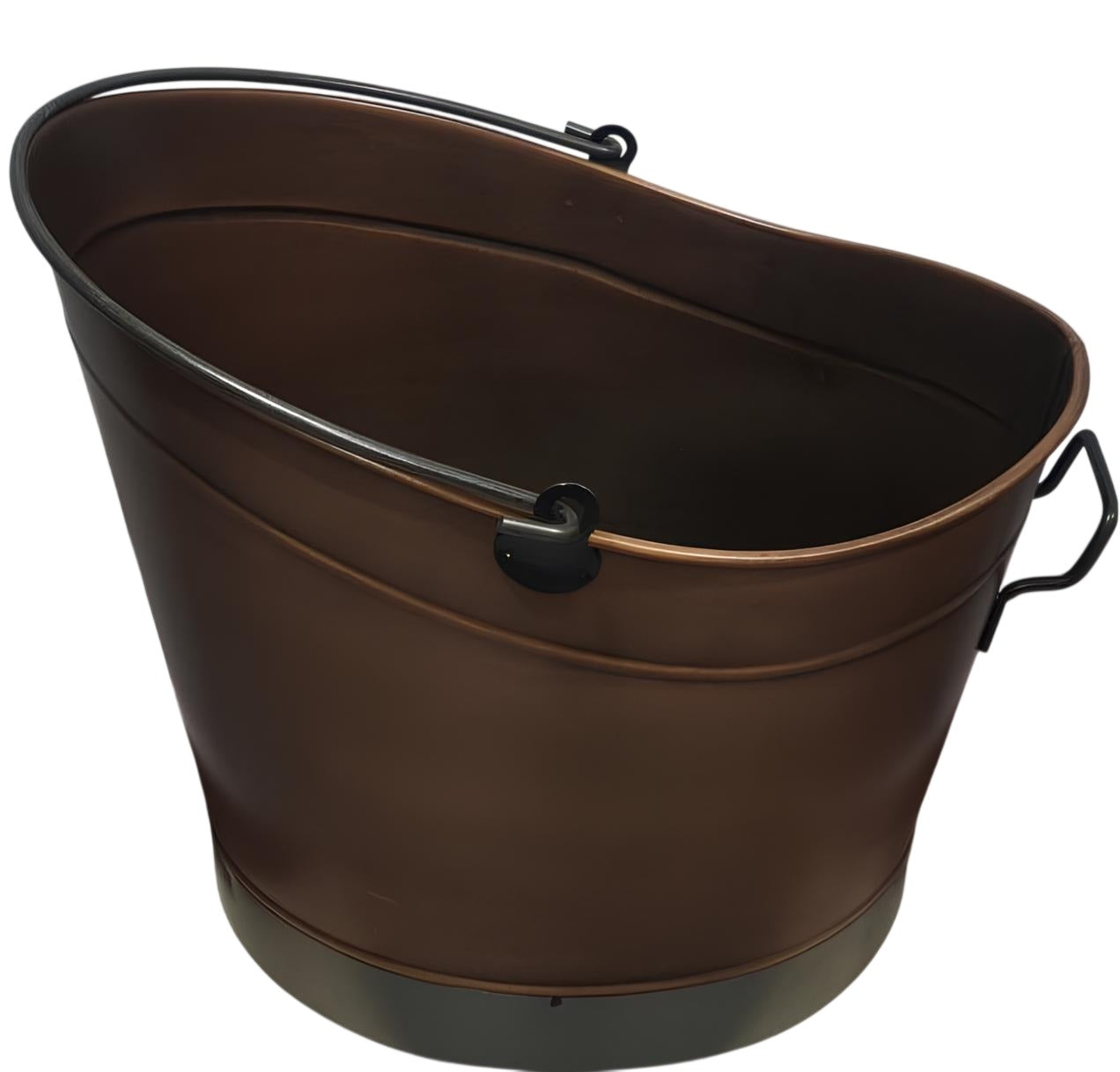 FS-2263 FlameStove  Bakır Renkli Oval Odun Kovası | Çift Kulplu Şık ve Dayanıklı Sac Odunluk