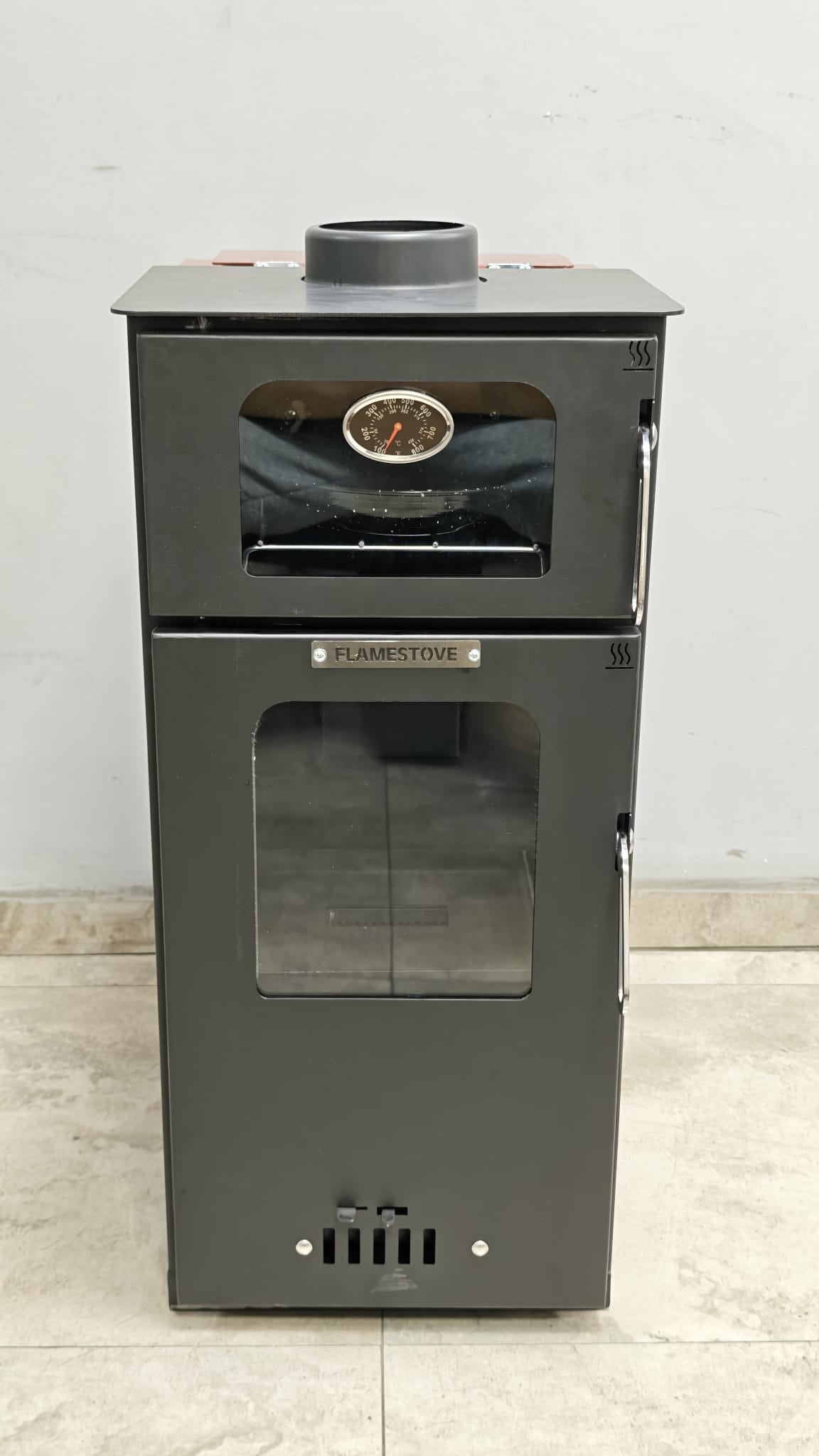FS-295 Mini Hybrid Lüx Gurme Çelik Soba | Fırınlı | 3 Camlı | Pelet ve Odun Yakıtlı