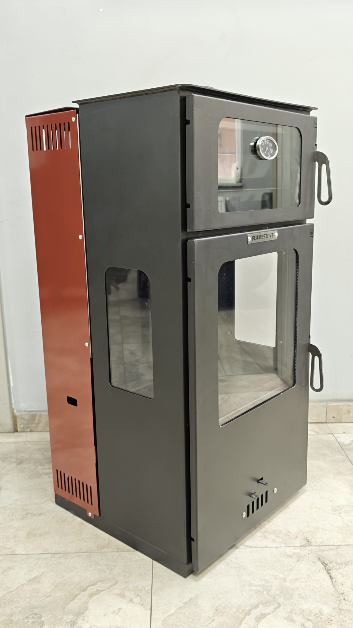 FS-294 Hybrid Lüx Gurme Çelik Soba | 3 Camlı | 2 Kat Fırın | Pelet ve Odun Yakıtlı