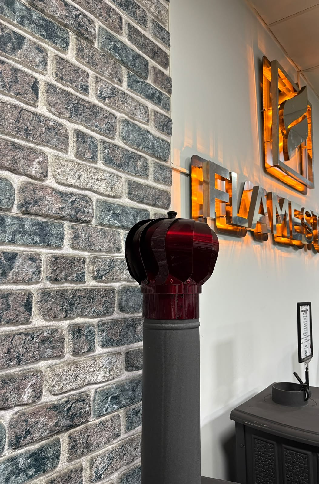 FS-131  Flame Stove Bilyalı Baca Üstü Döner Şapka Kırmızı