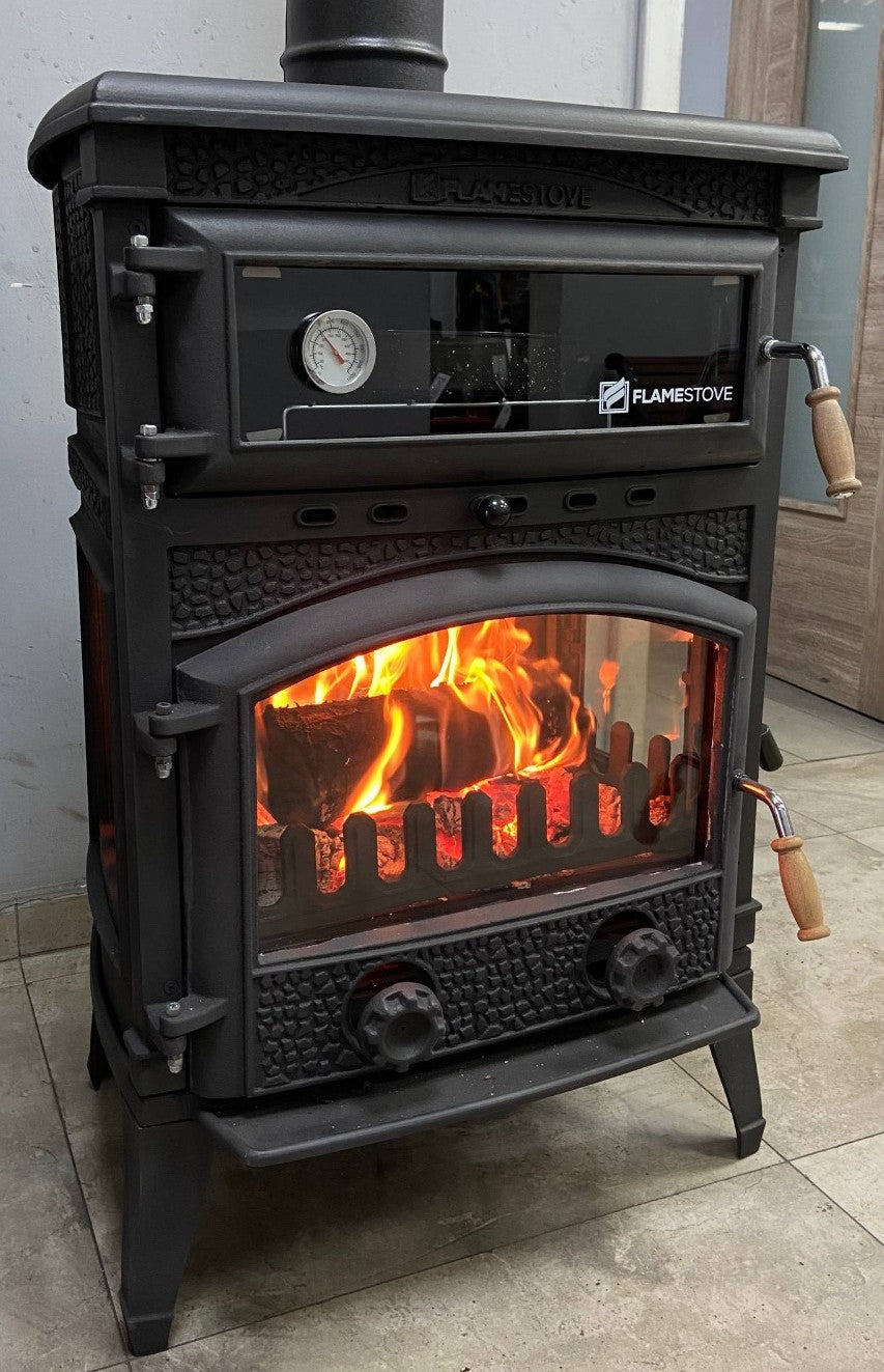 FS-071YK Flame Stove Fırınlı Döküm Soba Sirius Midi Yan Kapaklı