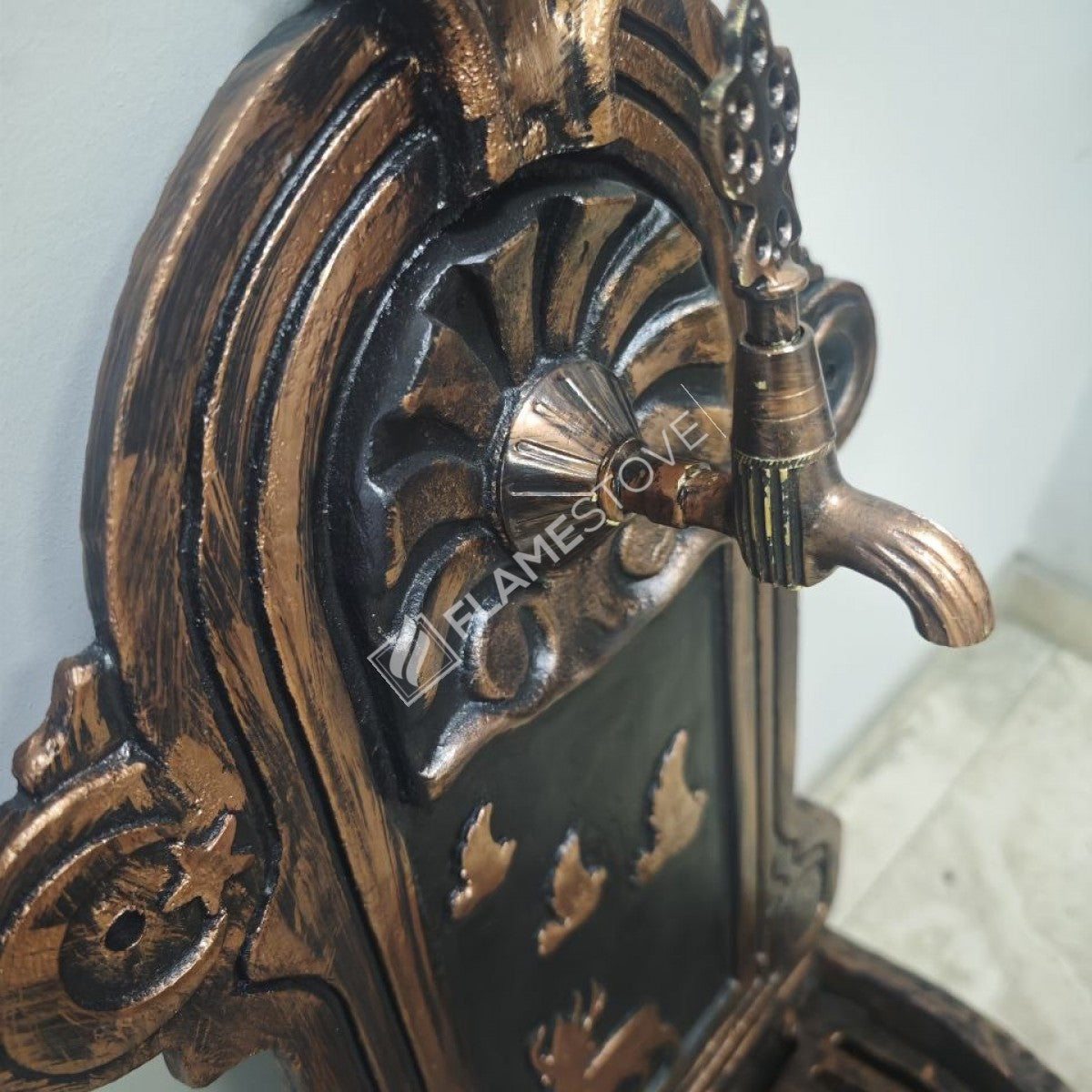 Flame Stove FS-902 Bakır Desenli Alüminyum Bahçe Çeşmesi Dış Mekan Su Kaynağı