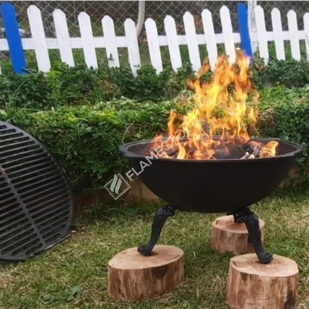 Flame Pit Döküm Ateş Çukuru: 65cm Çap, 10mm Kalın, Yüksek Isı Dayanımı