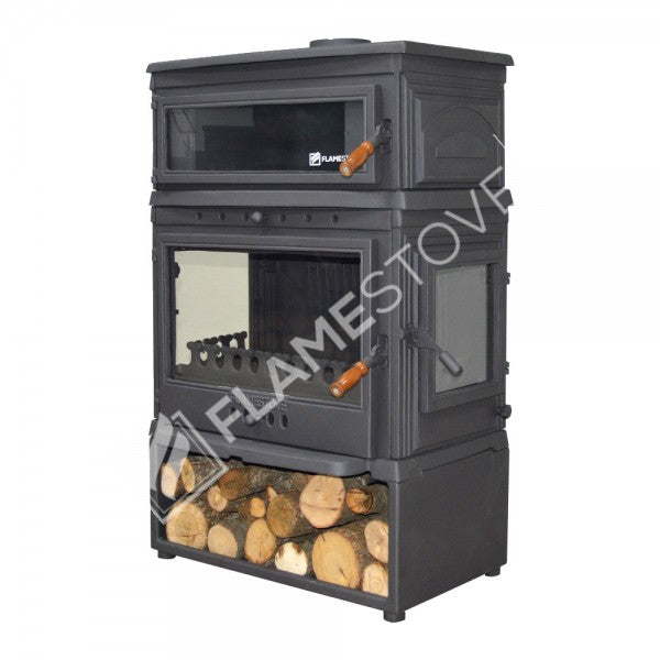 Retro Lux Yüksek Verimli Döküm Soba: Yan Kapaklı, Fırınlı, Odun-Kömür Uyumlu