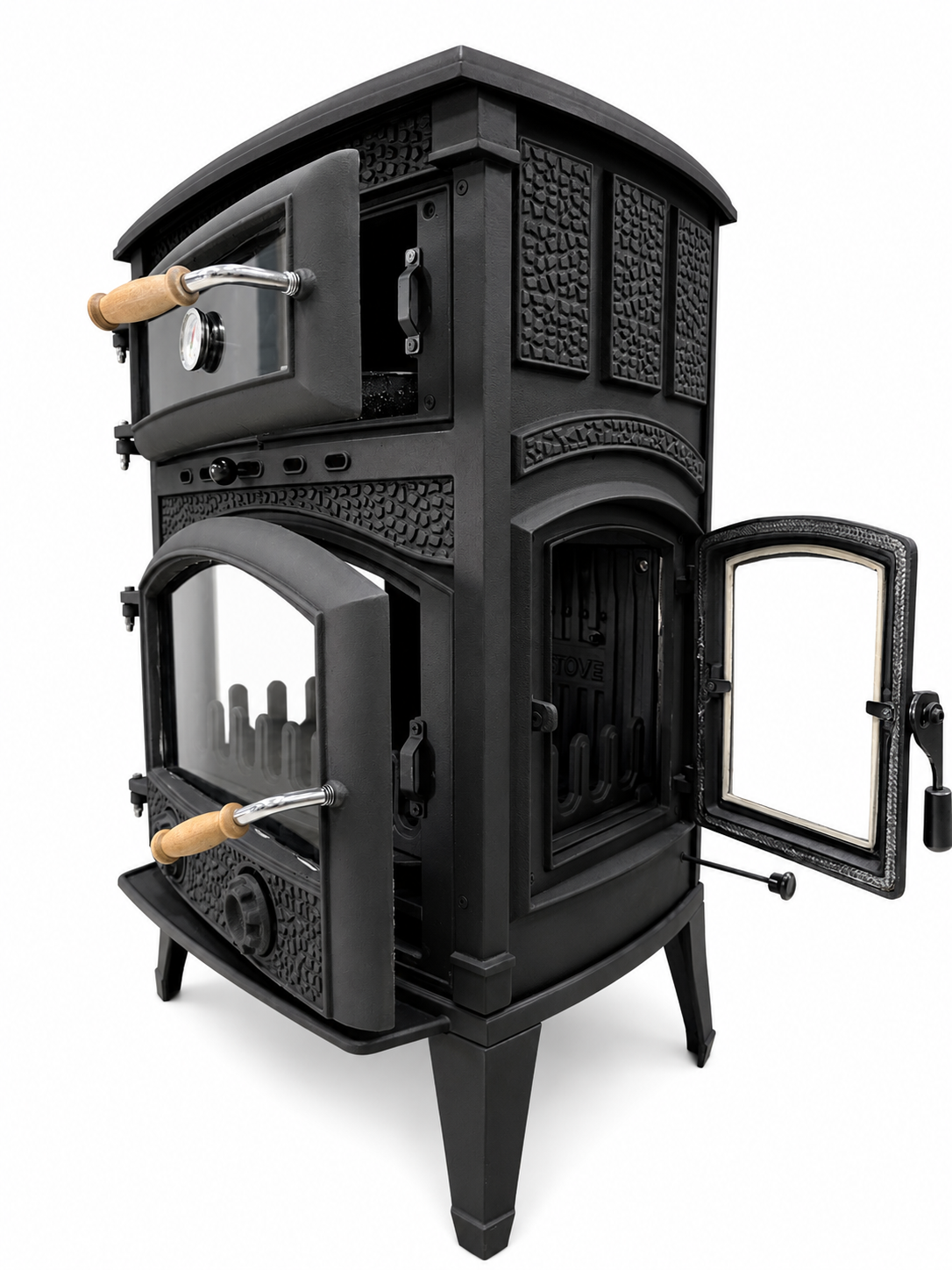 FS-071YK Flame Stove Fırınlı Döküm Soba Sirius Midi Yan Kapaklı