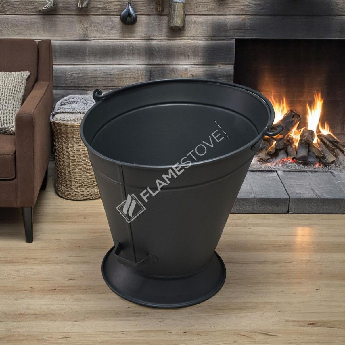 Flame Stove Mat Siyah Taşınabilir Şömine Odunluk Kömürlük Kovası Ev Aksesuarı