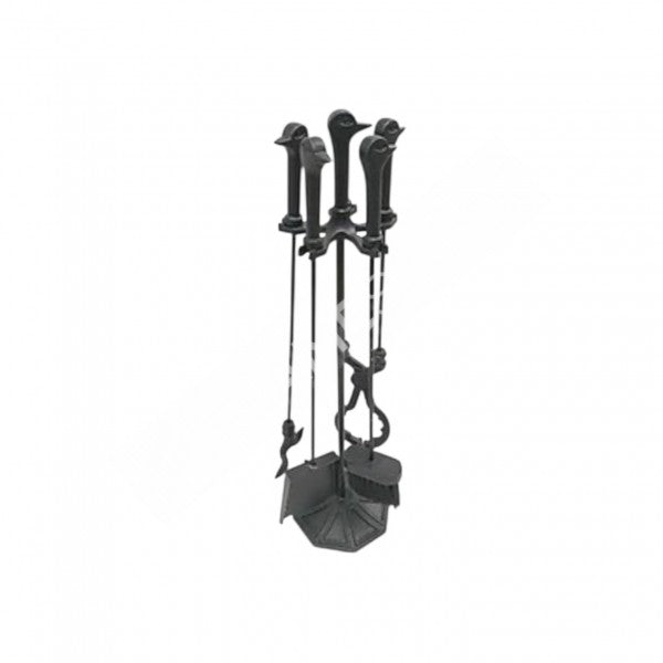 Ördek Başlı 4'lü Pik Döküm Maşa Takımı: Şömine ve Barbekü İçin Ergonomik Set