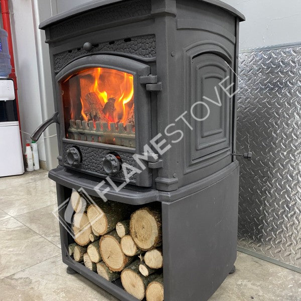 Flame Stove Sirius Maxi Style Fırınlı Döküm Odun Sobası, Çift Yanma, Schott-Robax Cam