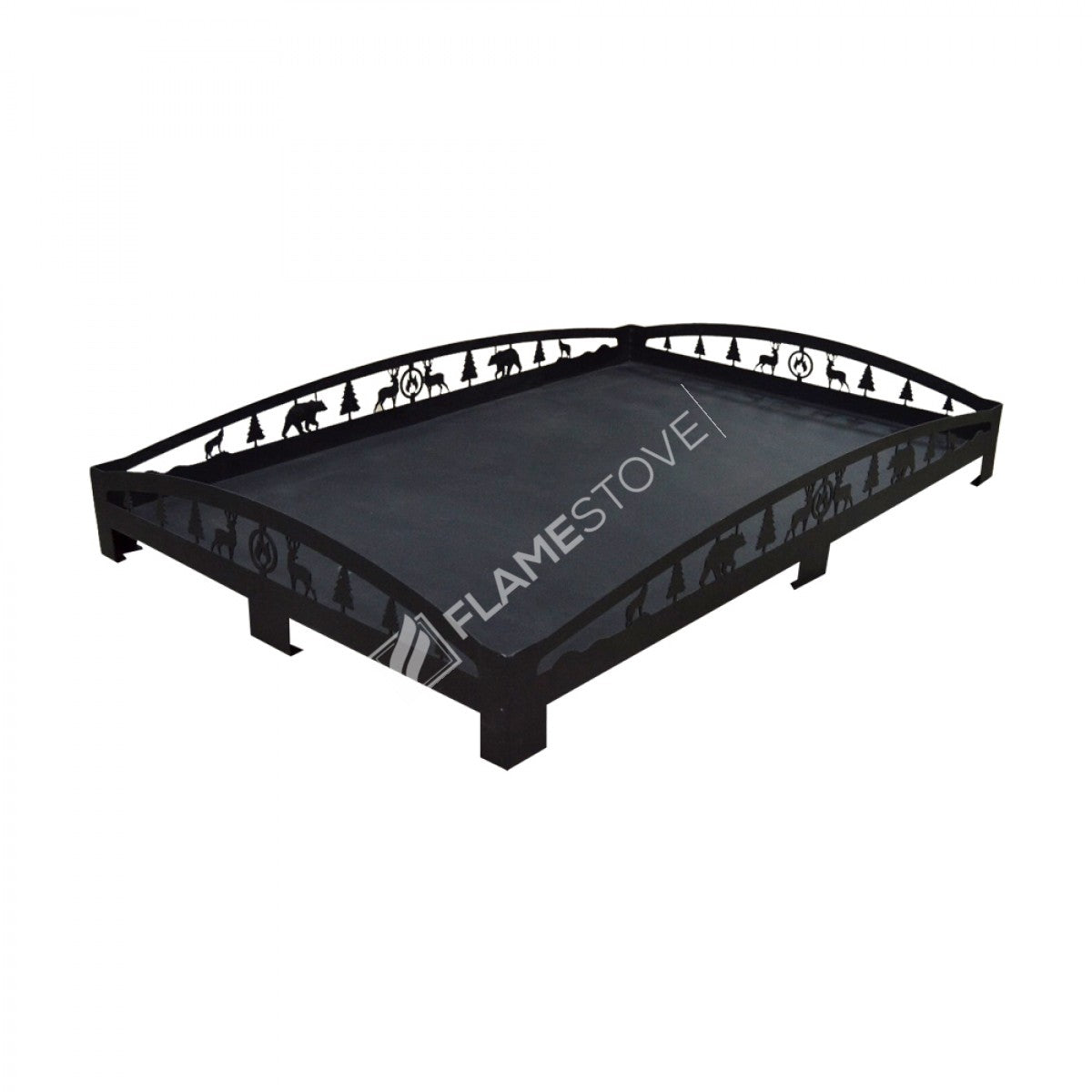 Lazer Kesim Çelik Soba Altlığı 60x90cm, Doğa Desenli, Isı Korumalı, Fırın Boyalı