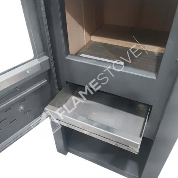 Flame Stove S2 Çelik Soba Seti: Ateş Tuğlalı, Odunluklu, Alüminyum Maşa Takımı