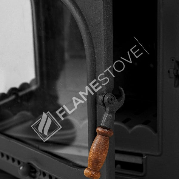 Modena Lux 3 Camlı Döküm Soba: Yüksek Verimli, Kül Boşaltmalı, 8 kW