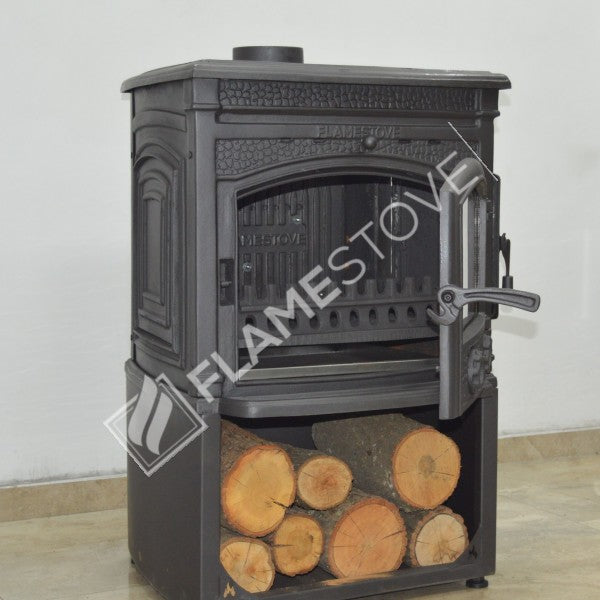 Sirius Star Yüksek Verimli Döküm Soba Yan Kapaklı Odunluklu, Schott-Robax Camlı, Odun Kömür