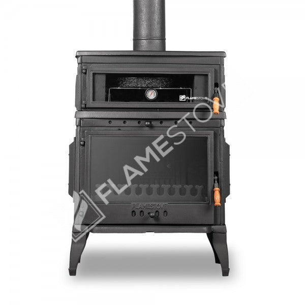 Retro Fırınlı Döküm Soba, Yüksek Verimli Odun Kömür Sobası, Termostatlı, 13 kW