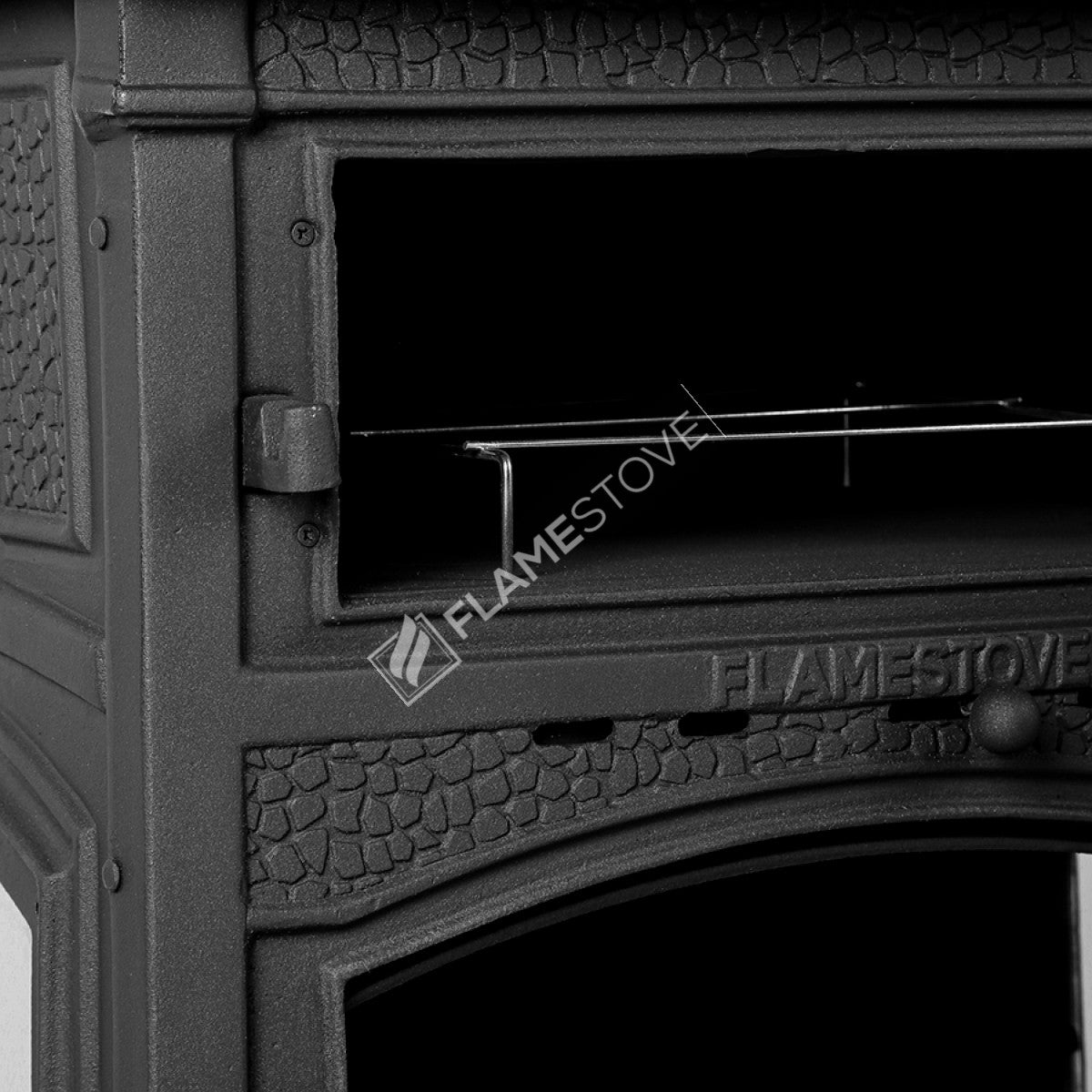 Yan Kapaklı Fırınlı Camlı Döküm Soba Yüksek Verimli Odun Kömür sobası