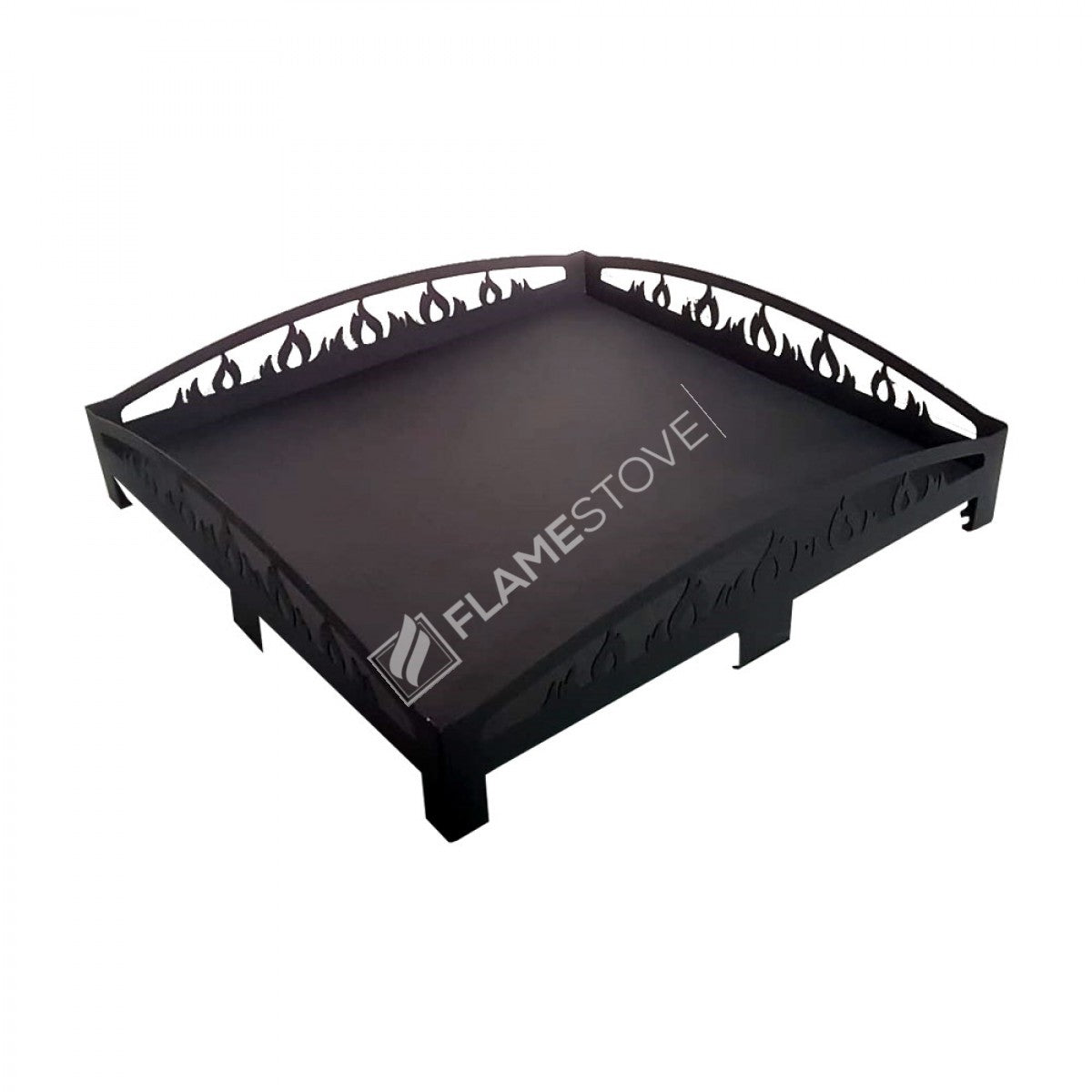 Flame Stove 60x60cm Lazer Kesim Alev Desenli Fırın Boyalı Çelik Soba Altlığı