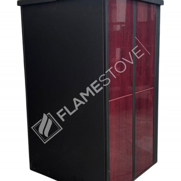 Flame Stove Çelik Yüksek Verimli Katı Yakıt Sobası, Ateş Tuğlalı, Schott Robax Camlı