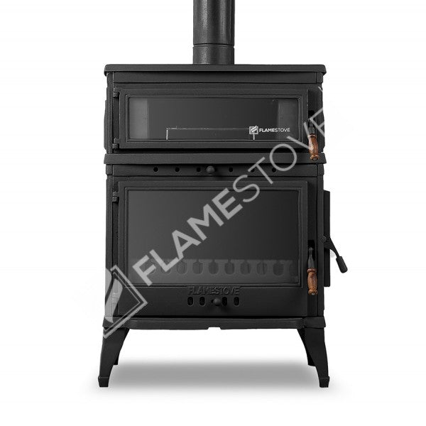 Retro Lux Emaye Fırınlı Döküm Odun Kömür Sobası Yan Kapaklı Yüksek Verimli