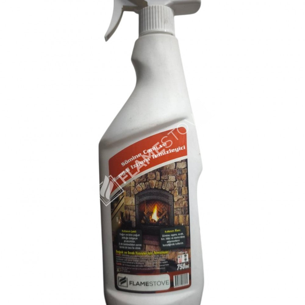 Güçlü Şömine Soba Cam Temizleyici Sprey 750 ml Hızlı Etkili Kurum Kiri Çözücü