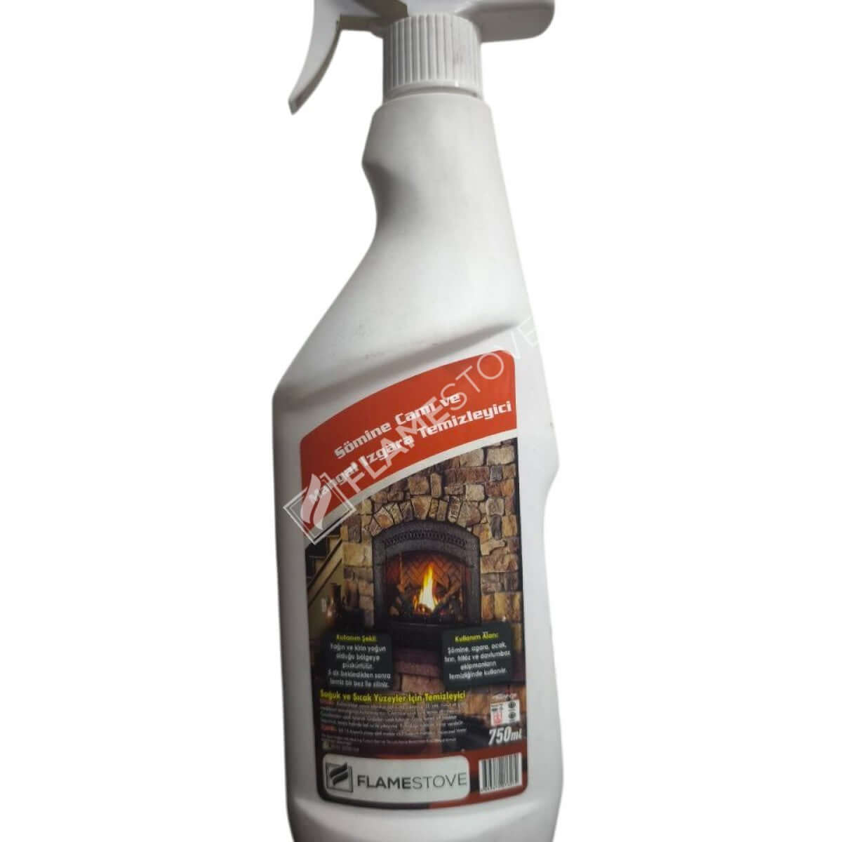 Güçlü Şömine Soba Cam Temizleyici Sprey 750 ml Hızlı Etkili Kurum Kiri Çözücü