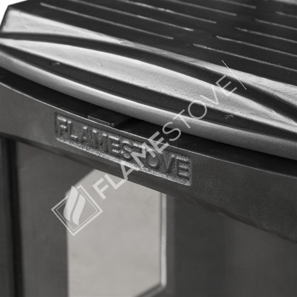 Flame Stove Lodi Üç Camlı Yan Yüklemeli Şömine Soba, Yüksek Verimli Odun/Kömür Sobası