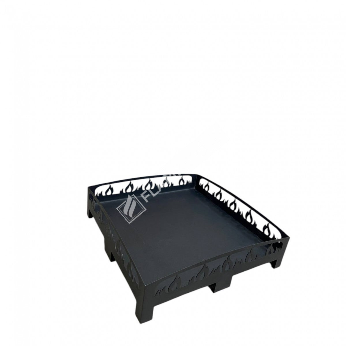 Dayanıklı Lazer Kesim Alev Desenli 50x50 cm Soba Altlığı, Zemin Koruyucu, Estetik