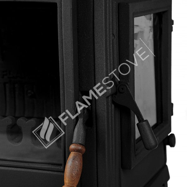 Retro Lux Emaye Fırınlı Döküm Odun Kömür Sobası Yan Kapaklı Yüksek Verimli